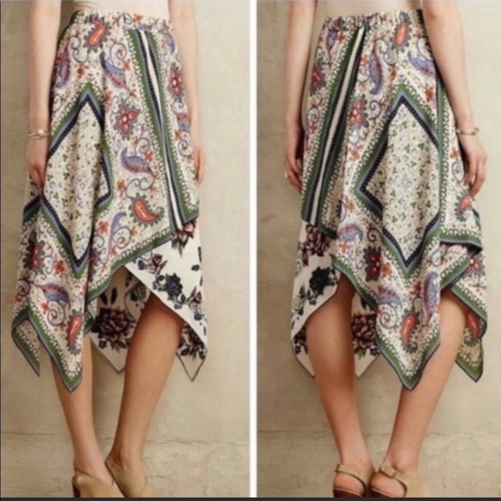 Anthropologie Maeve Far Sun Handkerchief Skirt